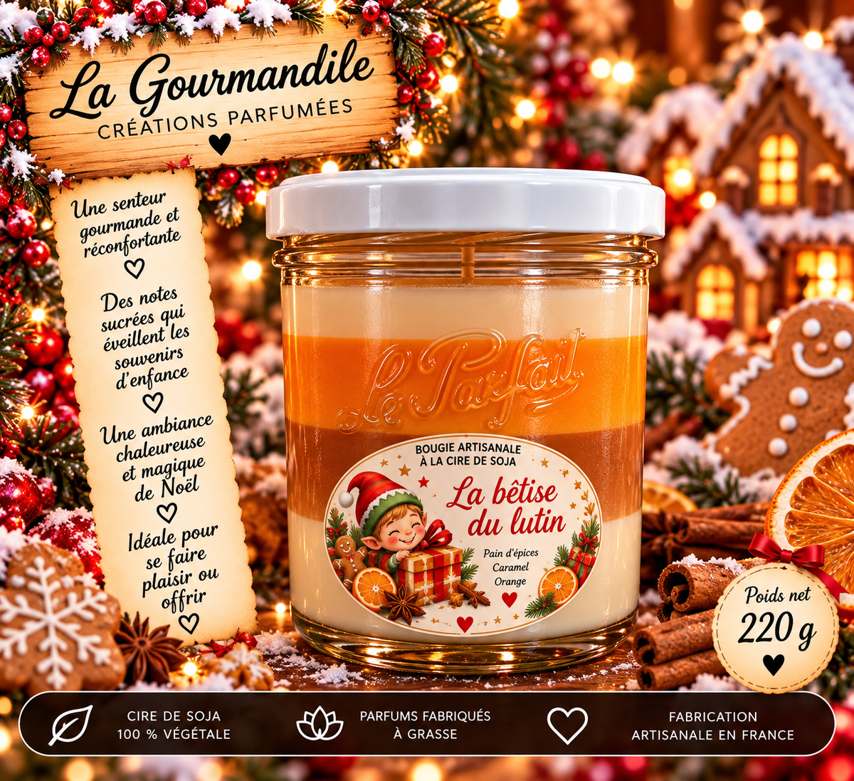 Bougie artisanale - La bêtise du lutin