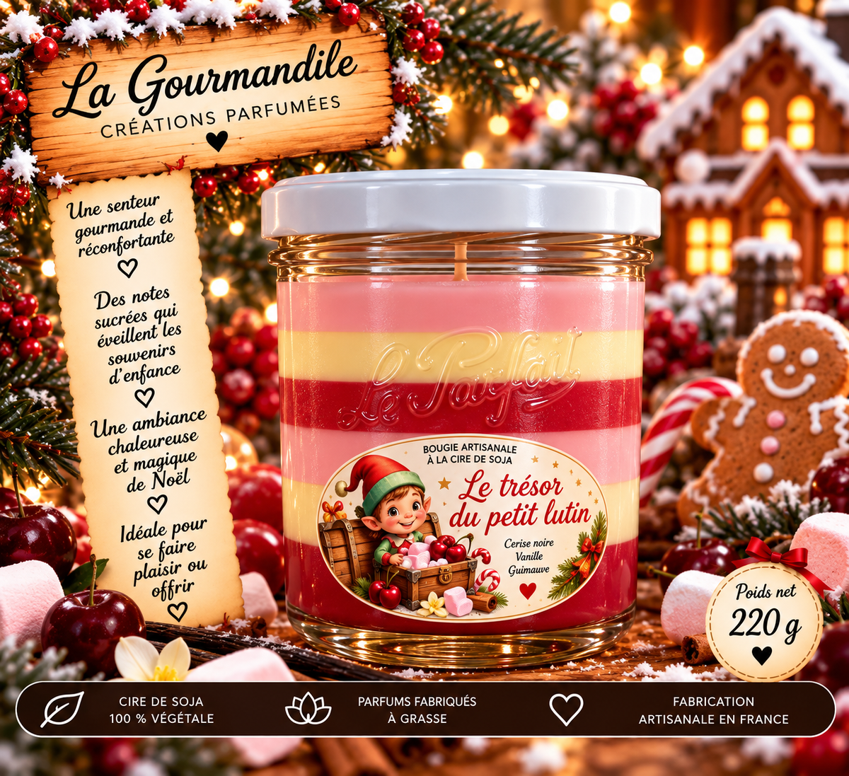Bougie artisanale - Le trésor du petit lutin