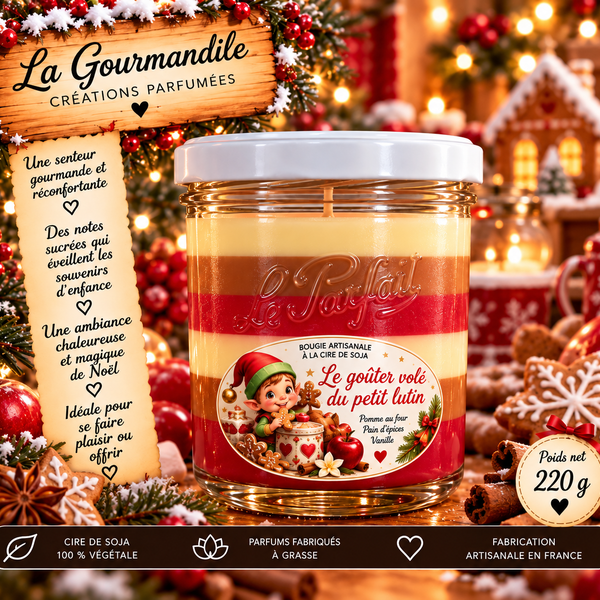 Bougie artisanale - Le goûter volé du petit lutin
