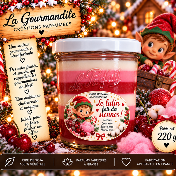 Bougie artisanale - Le lutin fait des siennes