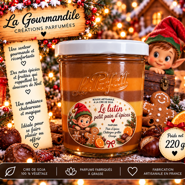 Bougie artisanale - Le lutin petit pain d’épices