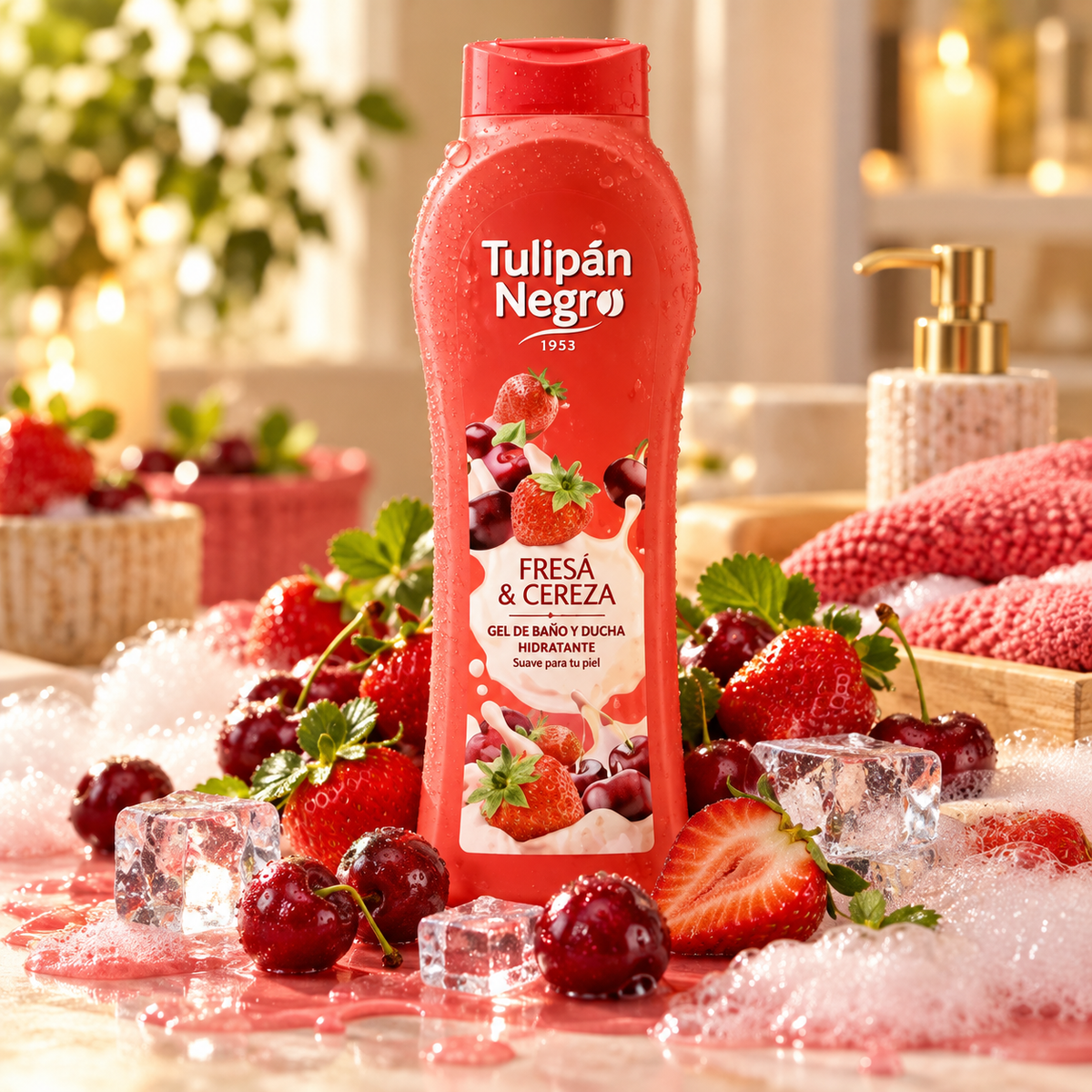 GEL DOUCHE TULIPAN NEGRO 650ML FRAISE & CERISE
