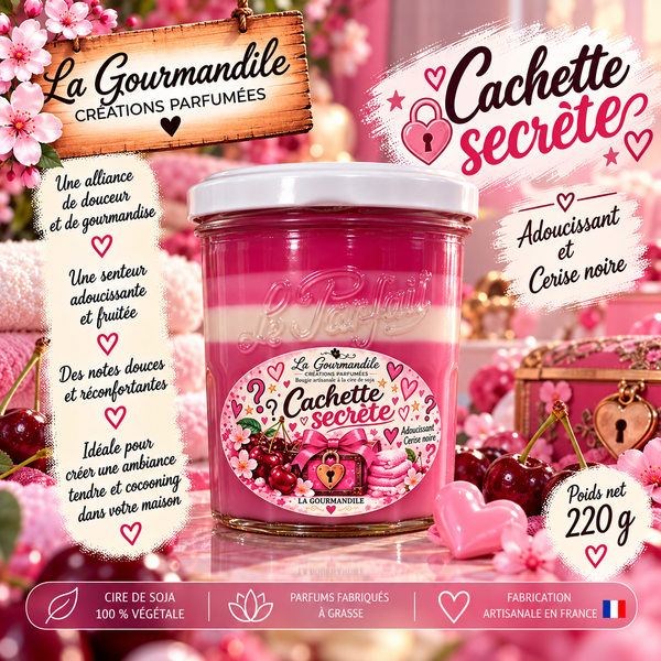 Bougie artisanale parfumée - Cachette secrète