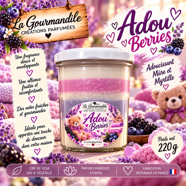 Bougie artisanale parfumée - Adou berries