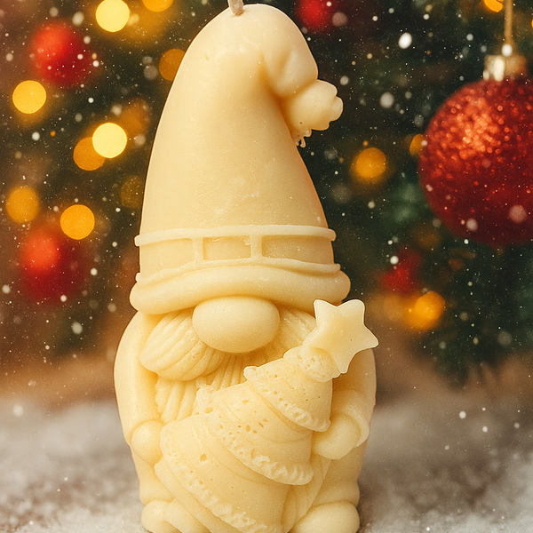 Bougie gnome flocon orange