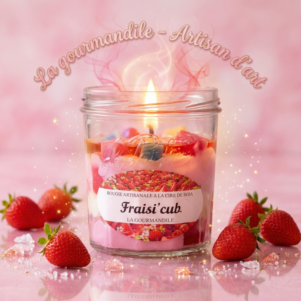 Bougie évolutive Fraisi’cub