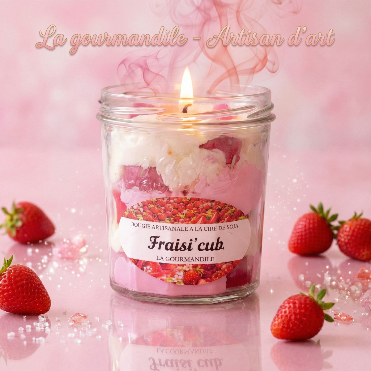 Bougie évolutive Fraisi’cub