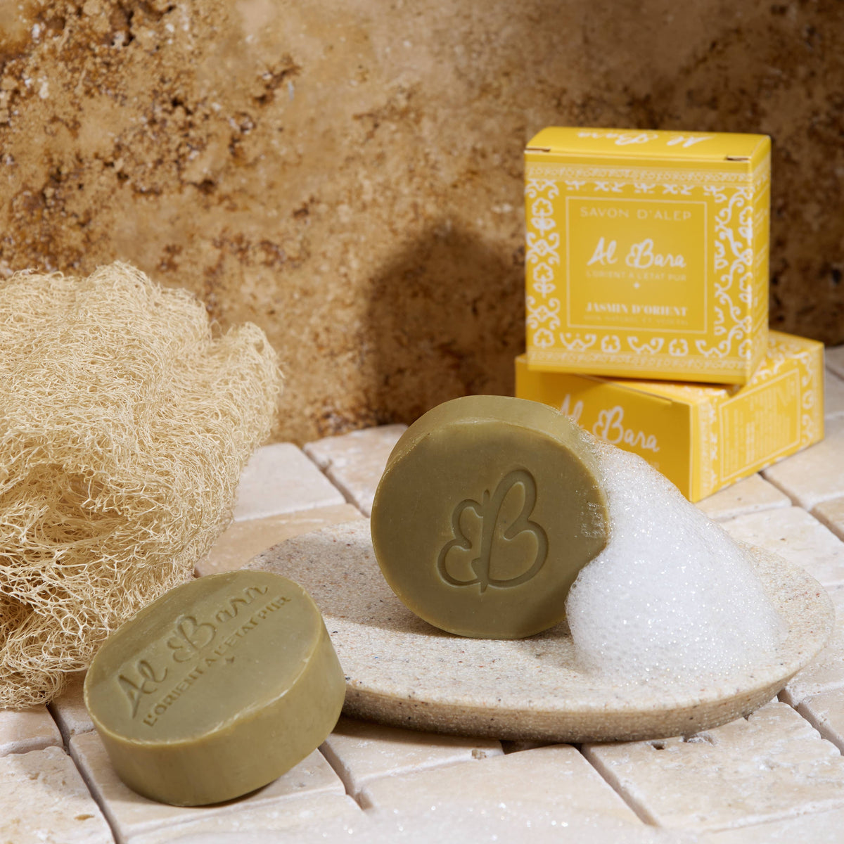 Savon d'Alep parfumé 50g jasmin d'orient