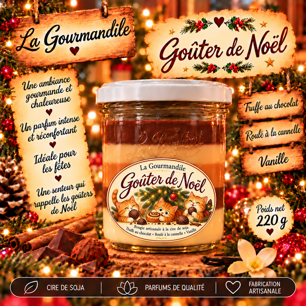 Bougie artisanale - Goûter de Noël
