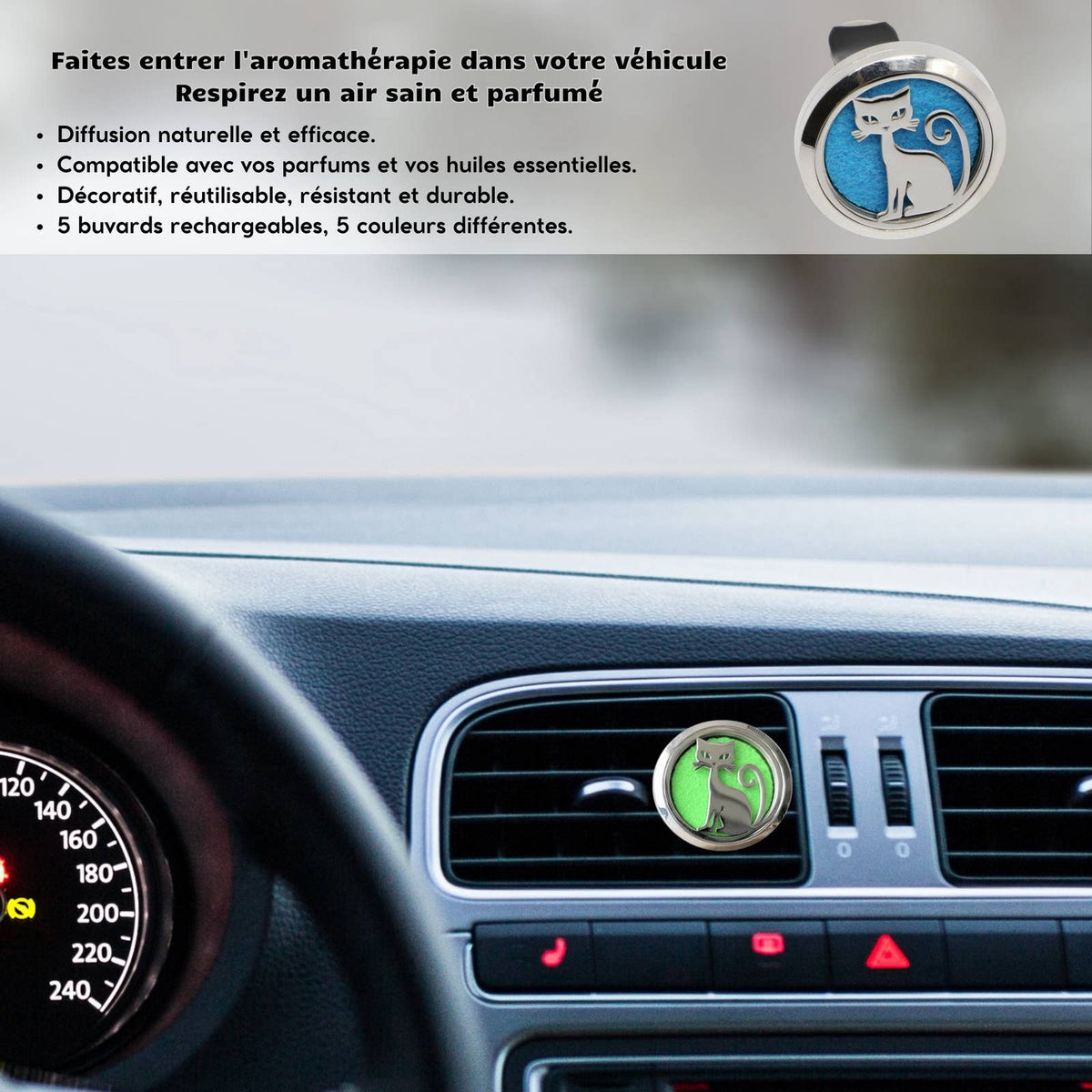Diffuseur Voiture Clip'Arôme - Chat