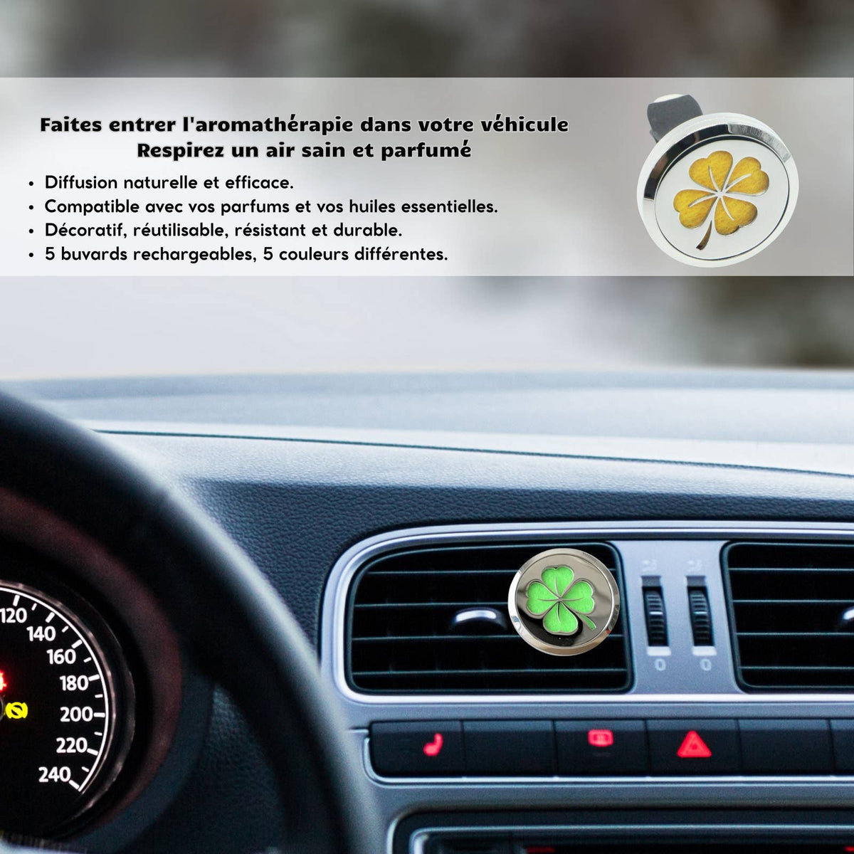 Diffuseur Voiture Clip'Arôme - Trèfle
