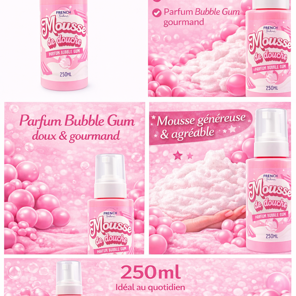 Mousse de douche 250ml - Senteur bubble Gum