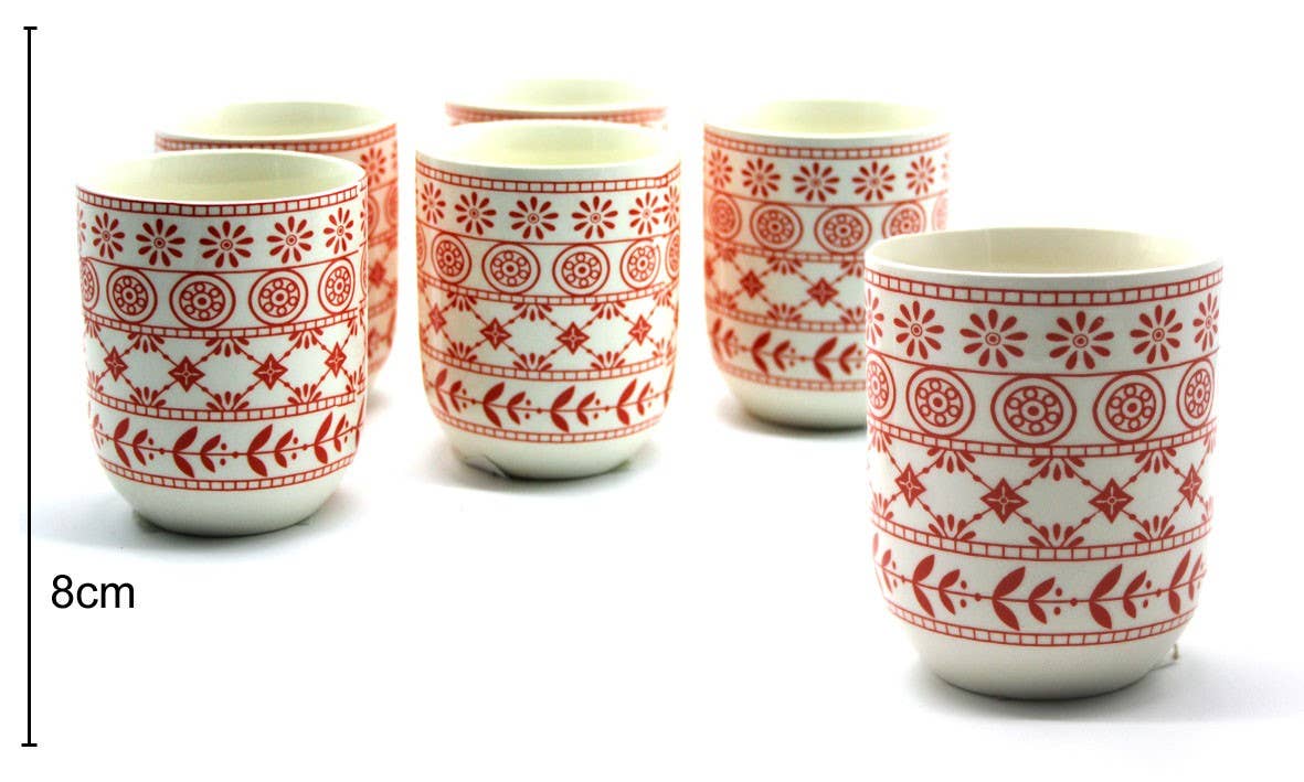 Tasses en céramique 8x6,5 cm (6 pièces) #07