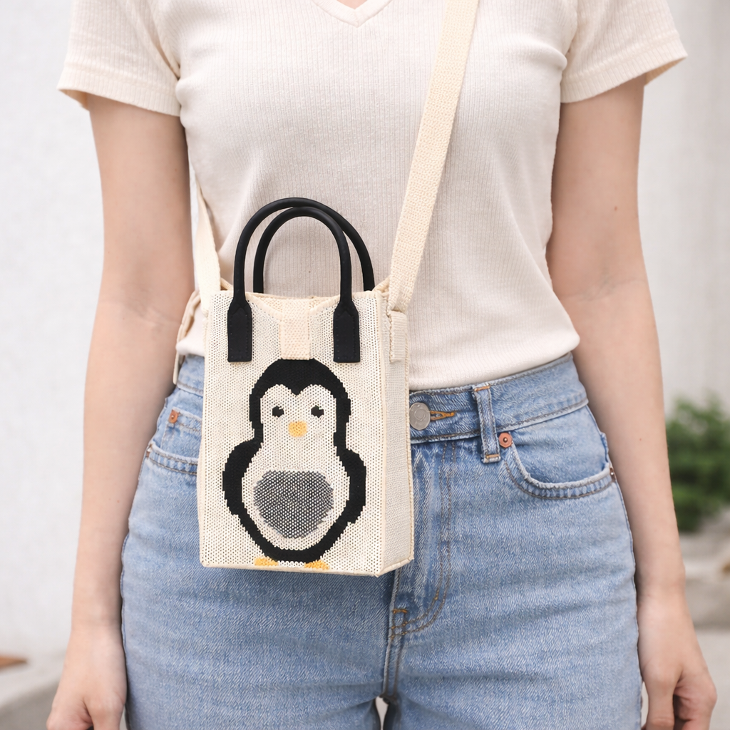 Pixie Bag Pingouins - Petit Sac téléphone portable
