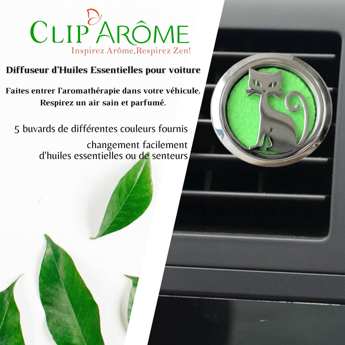 Diffuseur Voiture Clip'Arôme - Chat
