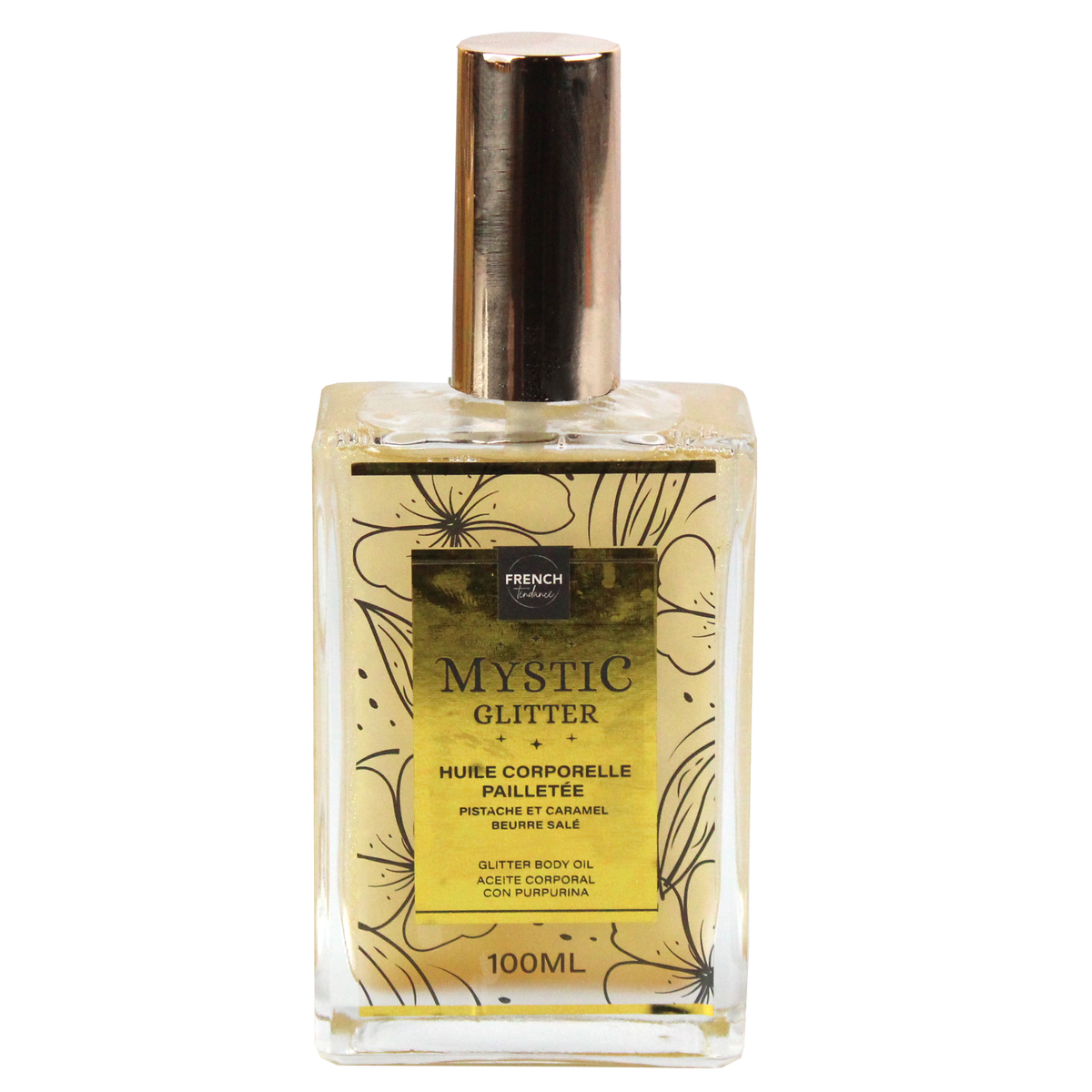 Huile corporelle pailletée 100 ml - Pistache caramel beurre