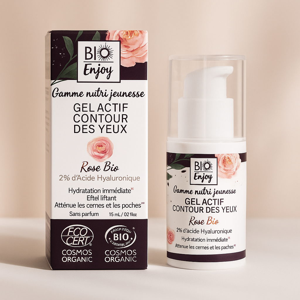 Gel Actif Contour des Yeux Rose & Argan – Certifié Bio
