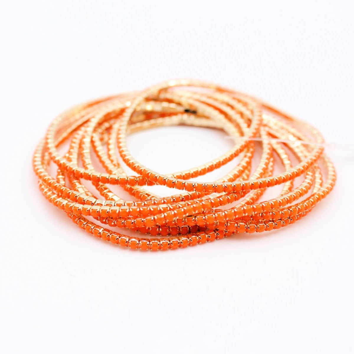 Lot de 10 bracelets en strass doré