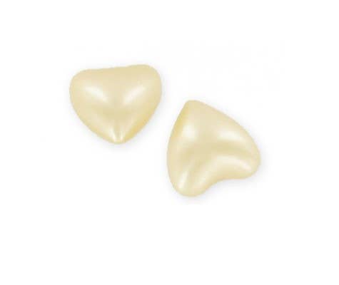 Perles de bain en forme de cœur à la vanille, blanches et nacrées