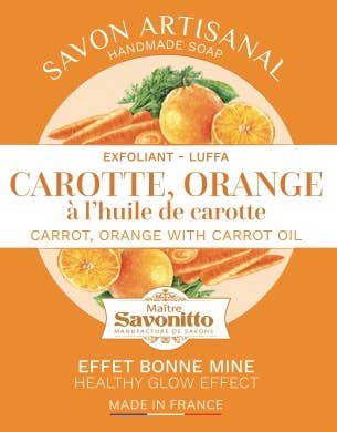 Savon Tranche Sur Corde Carotte & Orange + Exfoliant 120g