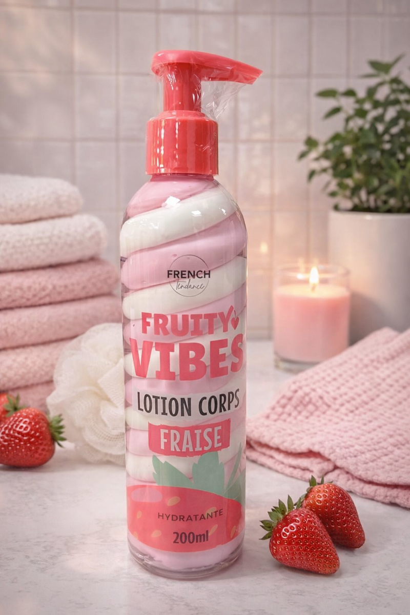 🍓 Lotion Corps Hydratante – Fraise – 200 ml