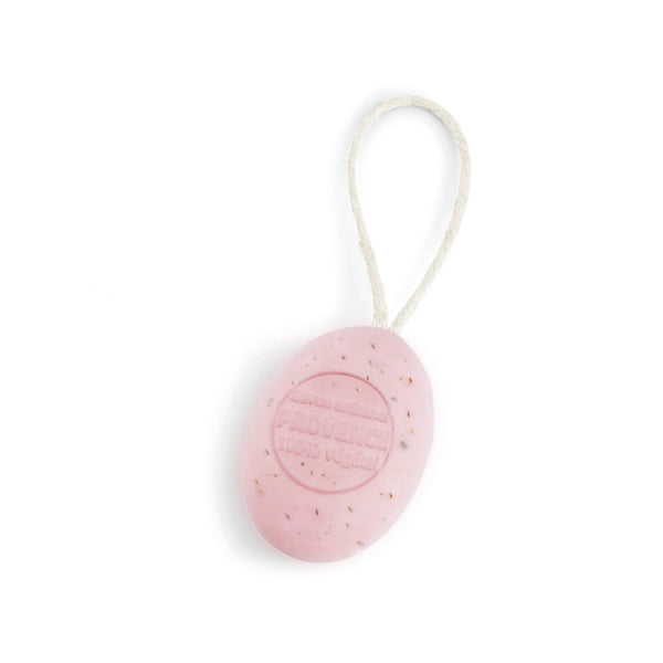 Savon ovale sur corde Rose 200g