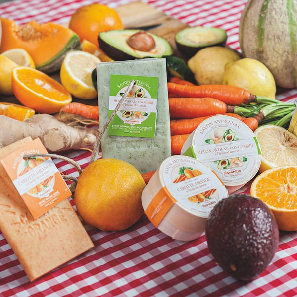 Savon Tranche Sur Corde Carotte & Orange + Exfoliant 120g