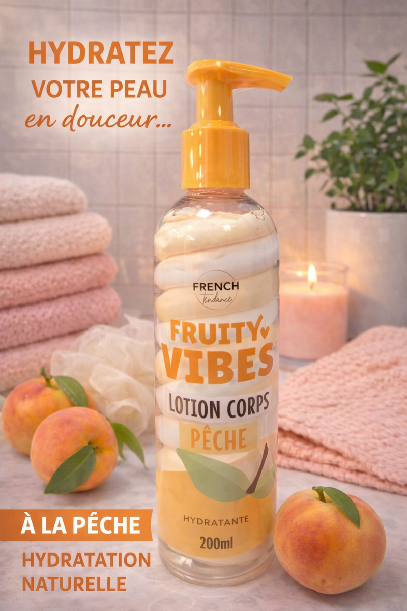 🍑 Lotion Corps Hydratante – Pêche – 200 ml