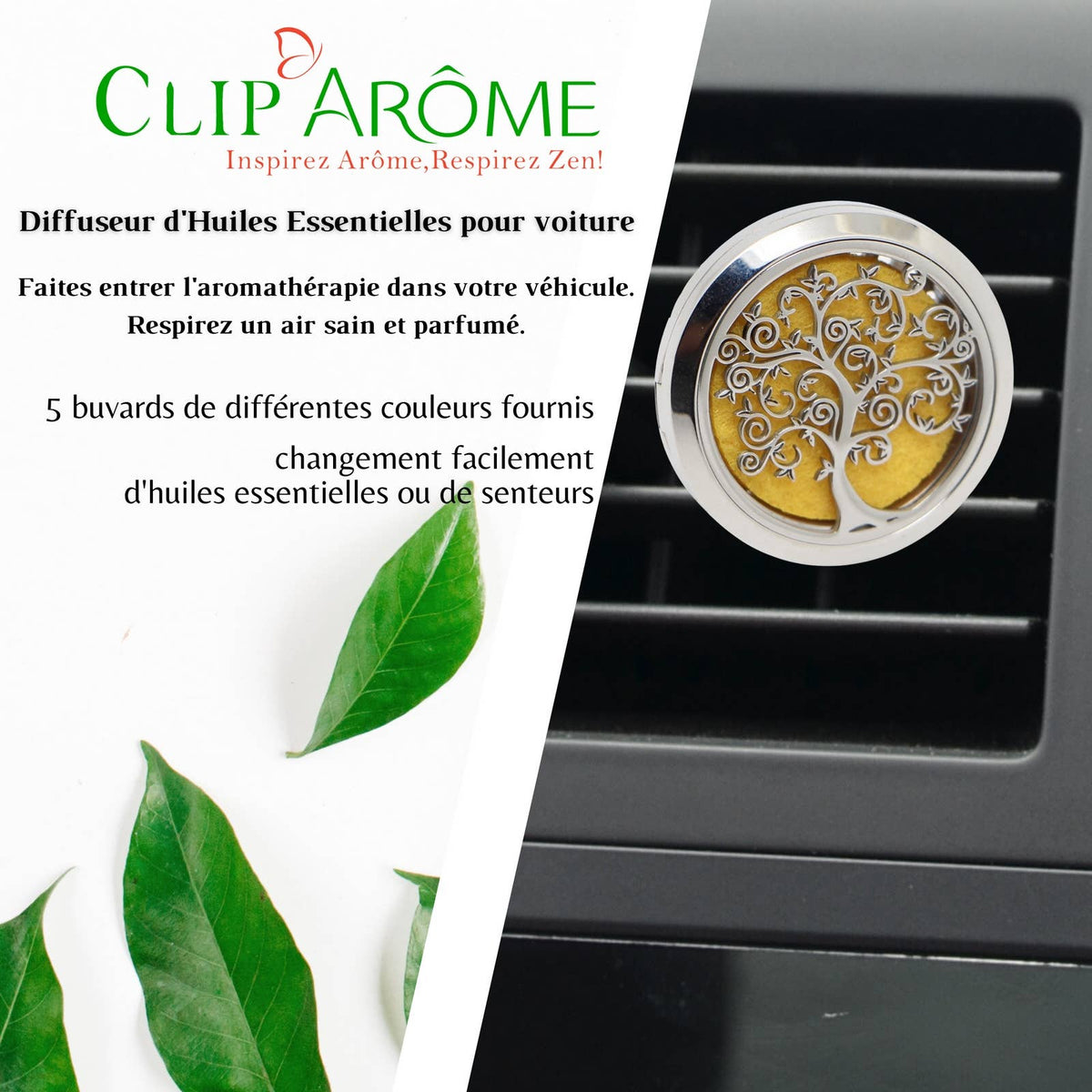 Diffuseur Voiture Clip'Arôme - Arbre de Vie