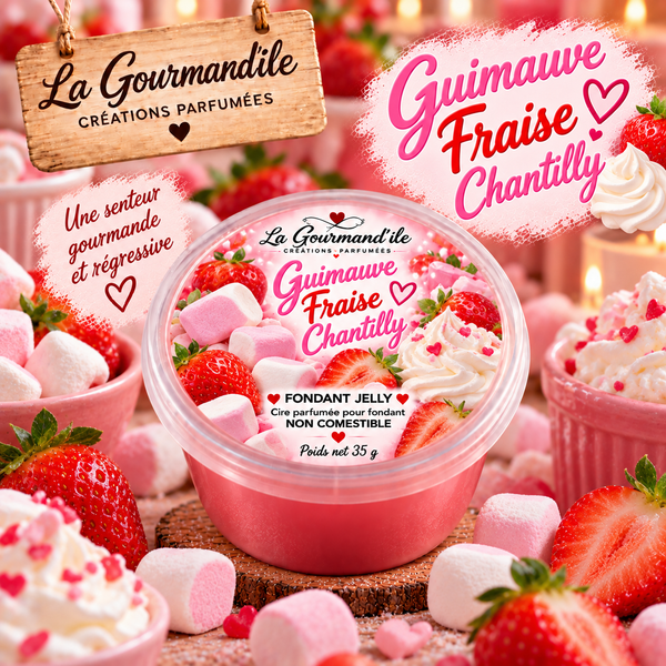 Fondant jelly Guimauve fraise chantilly