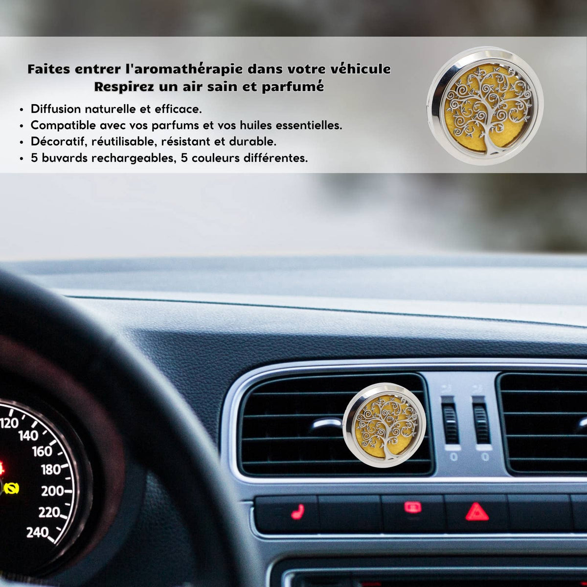 Diffuseur Voiture Clip'Arôme - Arbre de Vie