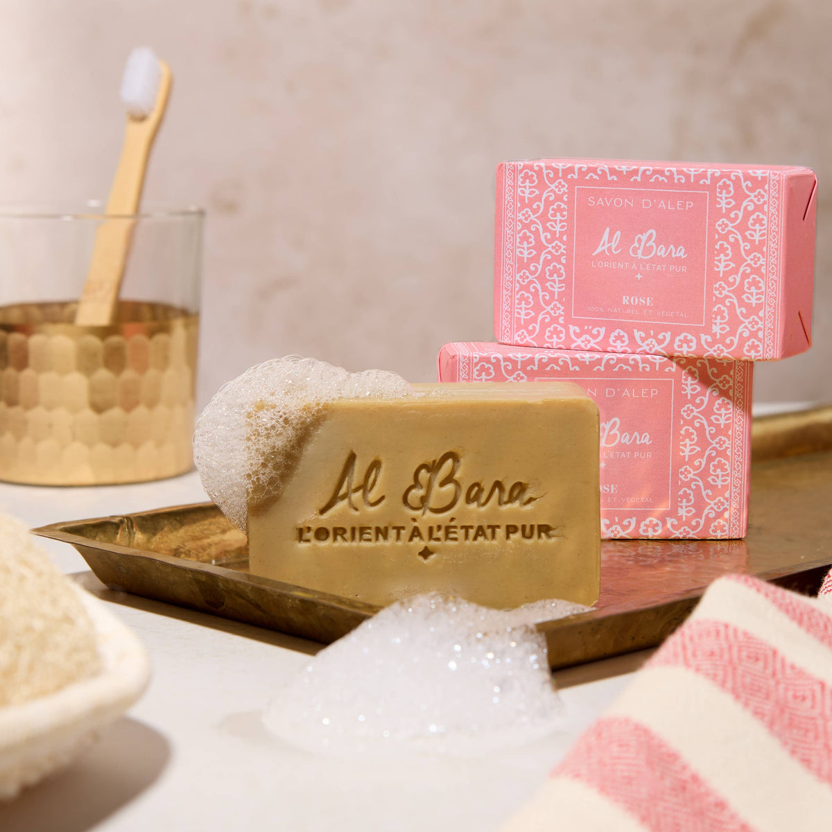 Savon d'Alep parfumé 100g rose