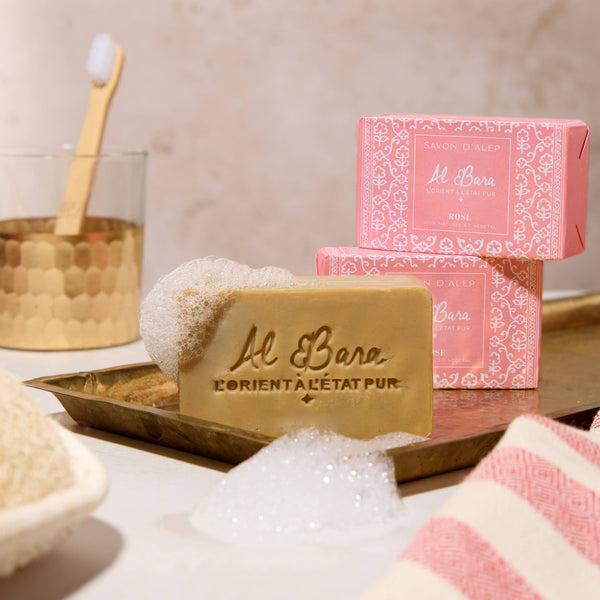 Savon d'Alep parfumé 100g rose